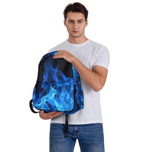 Blue Flame Travel Backpack for Men Women 15.6 inch Laptop Backpack Casual Daypack for Weekender - color: Blue Flame