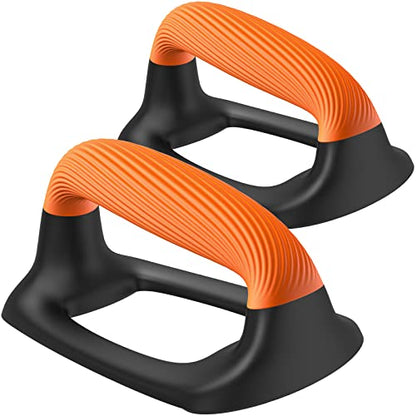 Kipika Push Up Bars, Pushup Stands With Thickened Soft Plastic Handle, Stable and Non-Slip Base, Pushup Handles Perfect for Floor Strength Training - color: A: Black & Orange