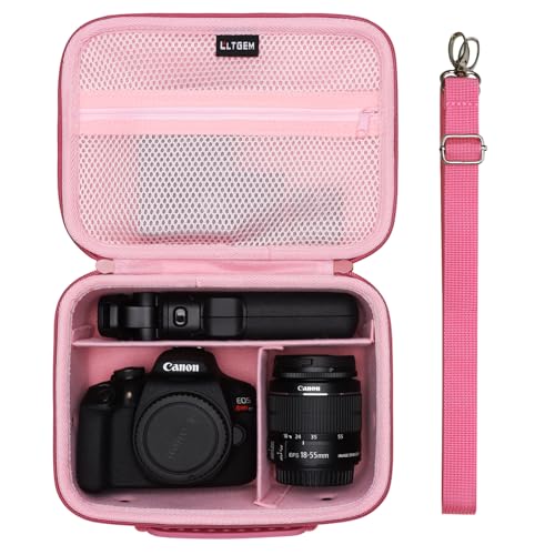 Small Camera Case Bag for Canon EOS Rebel T7/R50//R100 DSLR Camera Rosein - color: Magenta+Pink, size: Small