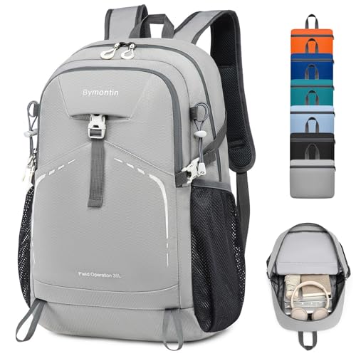35L Lightweight Packable Backpack – Durable Foldable Daypack for Travel, Hiking, and Gym (Grey) - color: 35l-grey