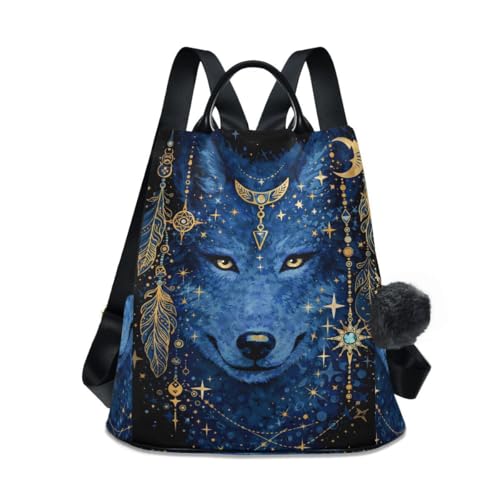 ALAZA Watercolor Tattoo of Wolf Head Outdoor Backpack Bags for Woman - color: Multi 11
