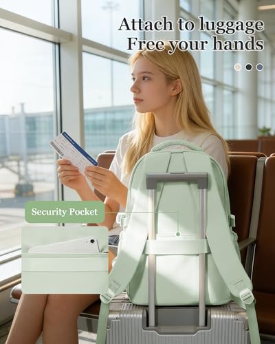 Waterproof Aesthetic Backpack For School, Cute High School Bookbag For Teen Girls Boys, Lightweight Casual Daypack Backpack For Women Men, College Backpack With Lots Of Pockets（MintGreen） - color: Mintgreen