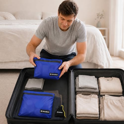 Vavabox Lightweight Travel Toiletry Bag for Women, Travel Pouch Men - color: Dark Blue