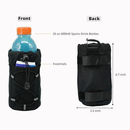 Ultralight Backpack Strap Water Bottle Holder – Front Access, Fits 16–24oz Bottles