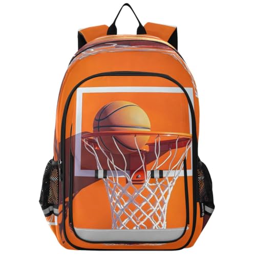 ALAZA Basketball Orange Sport Backpack College Middle High School Bag Laptop Bag Casual Dayback Travel Business 17 inch