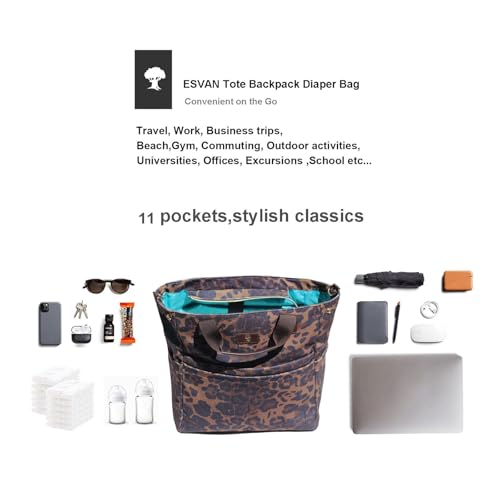 Diaper Backpack Totepack Crossbody 3 in 1 Laptop Tote with Insulated Pocket - color: Multicolor