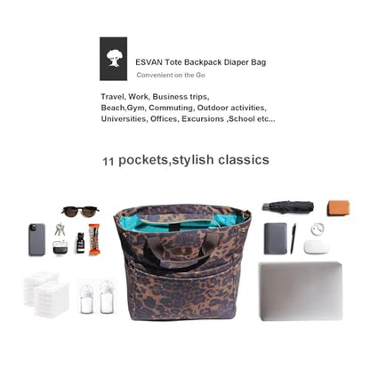 Diaper Backpack Totepack Crossbody 3 in 1 Laptop Tote with Insulated Pocket - color: Multicolor