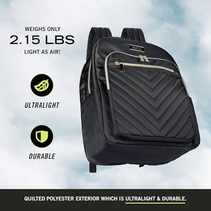 Kenneth Cole REACTION Women's Chelsea Chevron 15" Laptop and Tablet Backpack, Olive - color: Olive