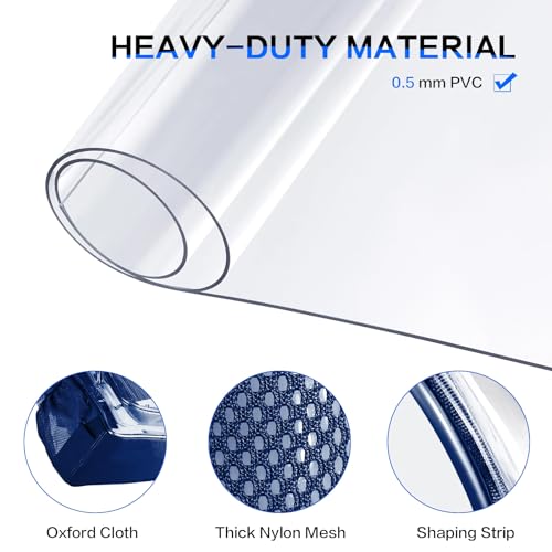 Clear Backpack, Heavy Duty Transparent Backpack with Reinforced Bottom See Through Bag for College, Travel, Workplace Security - Navy - color: Navy