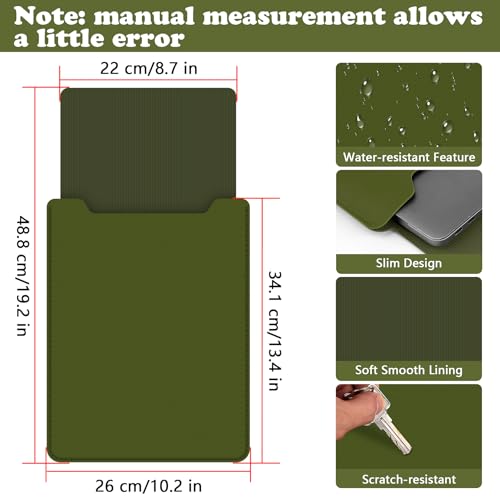BVYA 13.3-14" Sleeve, PU Leather Laptop Case Compatible with New MacBook Air 13.6/Pro/Max M2/M1 A2779 A2442 14, 13.5 Surface 5/4/3/2/1, Compatible with Laptop 2022 Pro 14 inch - color: GREEN, size: For 13.3-14 inches