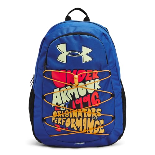 Under Armour Hustle Sport Backpack - color: (434) Tech Blue / Black / Retro Green