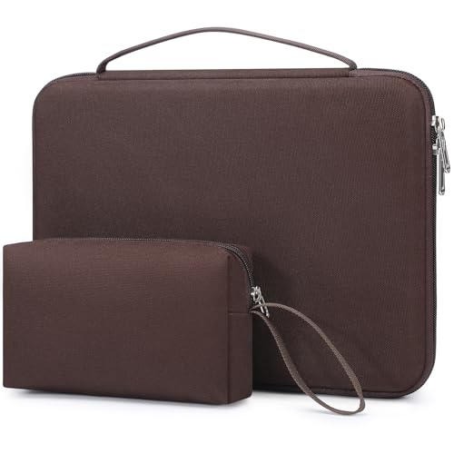 HYZUO 17-17.3 Inch Hard Shell Laptop Sleeve Case for 17" 17.3" HP/Dell/ASUS/Lenovo/LG/Toshiba/MSI Gaming Laptop/Razer Blade 17/18, Notebook Protective Cover for Men Women, Coffee Brown - color: Coffee Brown, size: 17-17.3 Inch