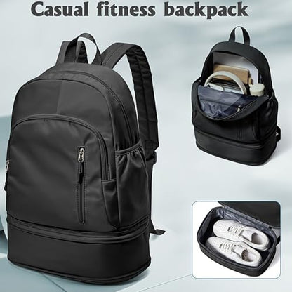 Gym Bag Backpack,Dry-Wet Separation Back Pack with Wet Pocket | Gym Backpack with Shoe Compartment,for Workout Swimming Yoga Training Short Trips