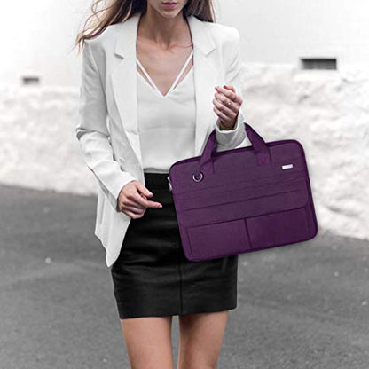 LANDICI Laptop Bag Case 15.6 Inch with Shoulder Strap, Slim Waterproof Computer Sleeve Cover Compatible with MacBook Pro 15/16, MacBook Air 15, 15-16 Inch HP Acer Dell Lenovo Laptop, Women, Purple - color: Purple, size: 14-15.6 Inch