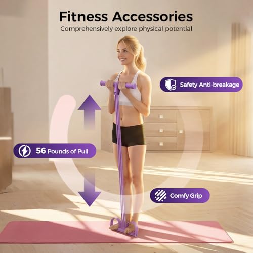 Multifunction Pedal Resistance Band, Pedal Resistance Bands with Handles - 2026 New Elastic Rubber Exercise Band for Full Body Workout, Arm, Leg - color: Green