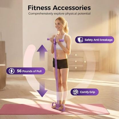 Multifunction Pedal Resistance Band, Pedal Resistance Bands with Handles - 2026 New Elastic Rubber Exercise Band for Full Body Workout, Arm, Leg - color: Green