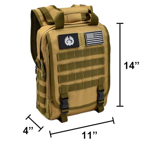 TORCH MOLLE Urban Commuter Backpack Laptop Bag Rucksack for Hiking Cycling Crossfit Light Rucking EDC Gear V2 (Desert) - color: Desert