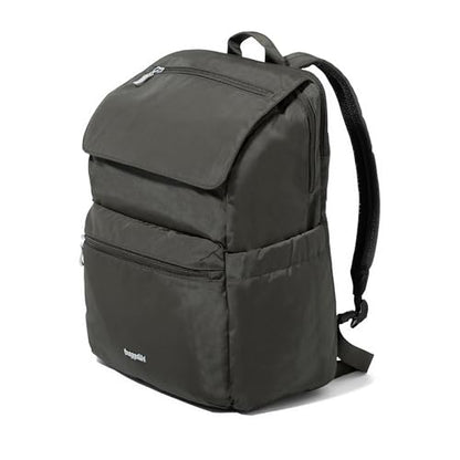 Baggallini Flap Laptop Backpack - 15"x11" Lightweight Work Travel Bag w/Luggage Sleeve & RFID - color: Charcoal