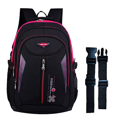 Kids Backpack,Boys Bookbag for Elementary Middle School,Color Blocking Student Bag,Sturdy Travel Daypack - color: Red