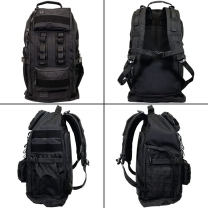 SERIOUS STEEL FITNESS Tactical Backpack and Gym Bag 1000D Nylon Black - color: Black, style: Backpack (Tactical)