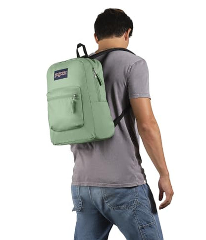 JanSport Cross Town Backpack 17" x 12.5" x 6" - Simple Bag for Everyone with 1 Main Compartment, Front Utility Pocket - Premium Class Accessories - Loden Frost - color: Loden Frost