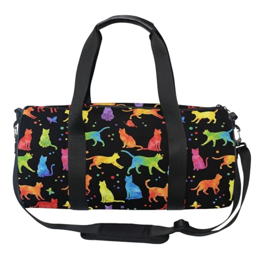 MNSRUU Duffel Bags Witchcraft Black Cats Sports Gym Bag Travel Luggage Overnight Bags for Men Women Duffel Bags for Traveling - color: Goth 16