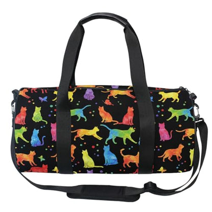MNSRUU Duffel Bags Witchcraft Black Cats Sports Gym Bag Travel Luggage Overnight Bags for Men Women Duffel Bags for Traveling - color: Goth 16