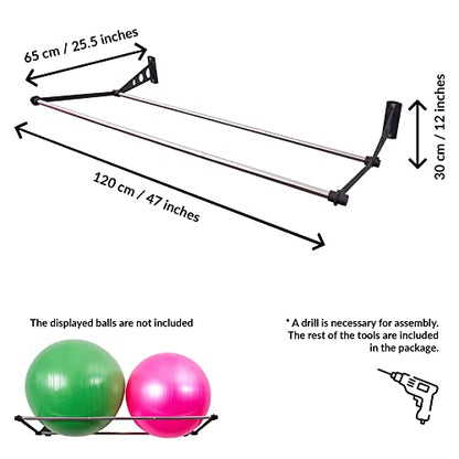 Exercise Ball Holder | Organize Your Space | Wall Mounted Rack | Yoga Ball Holder | Exercise Wall Mount | Fitness Therapy & Stability Rack | For Gyms, Studios, Home Gyms