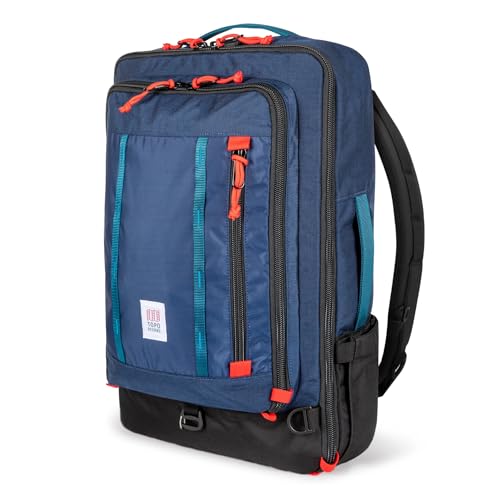 Topo Designs Global Travel Bag – 30L or 40L - Carry-On Compliant Most Airlines, Durable Travel Duffel Bag, Clam Shell Main Pocket, Laptop Sleeve, Backpack, Sling, Luggage (40L / Navy) - color: Navy, size: 40L