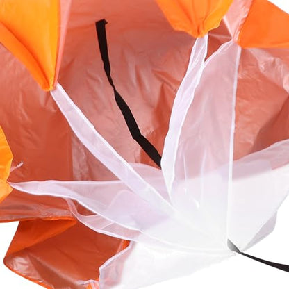FOMIYES Running Resistance Parachute with Silver-Coated Orange Canopy, Portable Speed Training Equipment for Adult Sprint and Explosive Power Conditioning