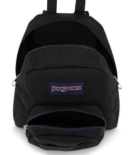 JanSport Half Pint Mini Backpack, 10.2 L - Durable Mini Bag Purse with Adjustable Shoulder Straps, Single Main Compartment, Zippered Stash Pocket, Black - color: Black