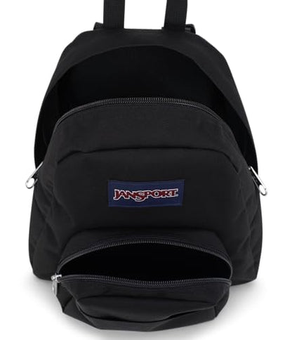 JanSport Half Pint Mini Backpack, 10.2 L - Durable Mini Bag Purse with Adjustable Shoulder Straps, Single Main Compartment, Zippered Stash Pocket, Black - color: Black