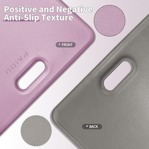 PAIDU Yoga Knee Pad - 1 Inch Thick with Extra Cushioning, Pain-Free for Knees, Elbows, Wrists and Back | Foldable and Multi-Functional, Suitable for Home Gym, Pilates, Plank, Abdominal Training Fitness Mat - color: Purple + Warm Grey