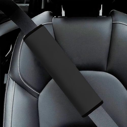 Car Seat Belt Pad Cover, 2-Pack Soft Car Safety Seat Belt Strap Shoulder Pad for Adults and Children, Suitable for Car Seat Belt, Backpack, Shoulder Bag(Black) - color: 2 pack Black cover