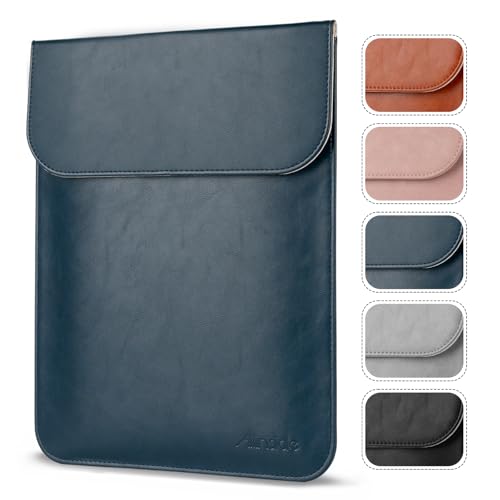 Allinside 11-12 inch Laptop Sleeve Case Compatible with MacBook Air 11 2010-2015/MacBook 12 2015-2017, Waterproof PU Leather Laptop Sleeve Bag Protective Vertical Case Cover, Blue - color: Blue, size: 11-12 in for Macbook Air 11/12/iPad