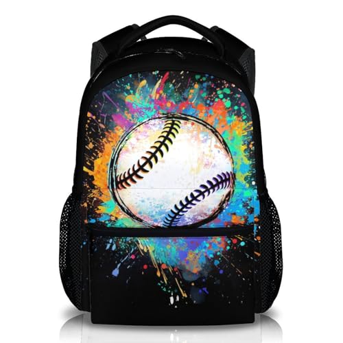 Boys School Backpack Kids Baseball Backpacks Bookbag Back to School Supplies, 17 Inches Large Capacity Cool Sport Back Pack for Kindergarten Elementary Middle (Black) - color: Color 4