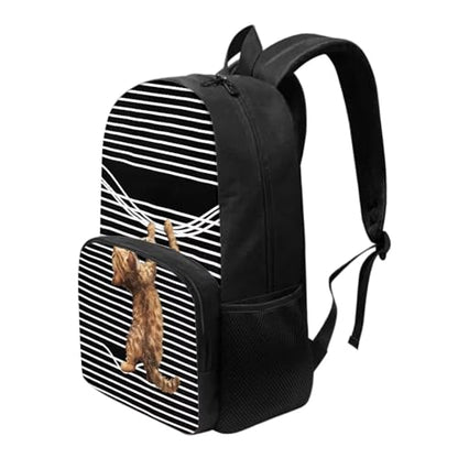 Talayituse Funny Cat Print Backpack Kids School Bags Casual Lightweight Daypack with Adjustable Padded Straps Large Capacity Travel Rucksack Elementary School Students Boobags for School Hiking - color: Funny Cat