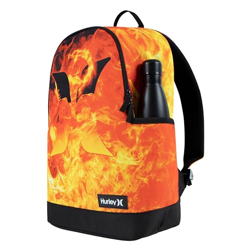 Hurley Unisex-Kids Graphic Backpack, Fire, One Size - color: Fire