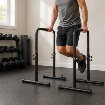 Power Tower Dip Station Pull Up Bar Stand Adjustable Height Heavy Duty Multi-Function Fitness Training Equipment