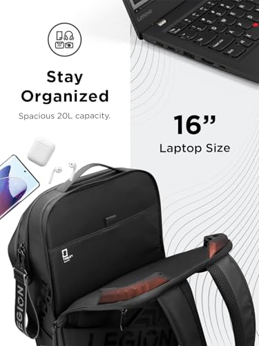 Lenovo Legion Gaming Laptop Backpack GB700 – Extra Large, Fits Up to 16-Inch Computer – Anti-Theft Lock, Damage Protection, Water-Resistant Travel Bag with Organized Compartments – Black - style: Gb700
