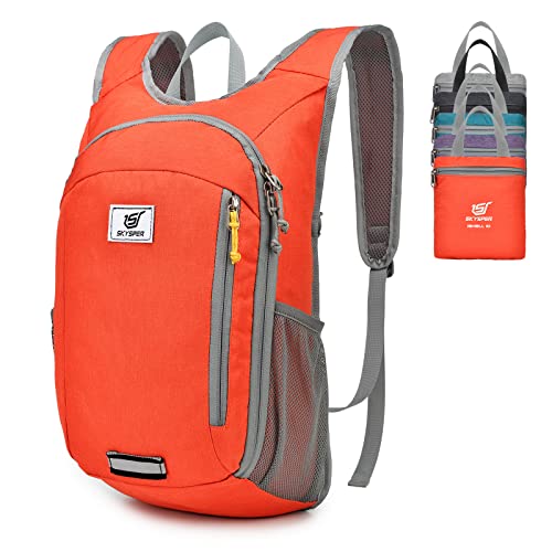 SKYSPER Small Daypack 10L Hiking Backpack Packable Lightweight Travel Day Pack for Women Men - color: Orange, size: 10l
