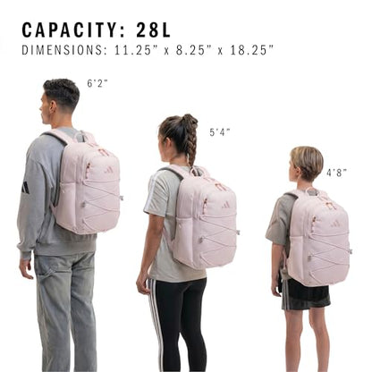 adidas Amplifier Backpack for Laptop, School and Gym, 28L, Distilled Pink/Dual Lilac Purple/Bungie, OSFA - color: Distilled Pink/Dual Lilac Purple/Bungie