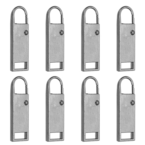 uxcell 8Pcs Zipper Pull Replacement, Metal Zipper Handle Mend Fixer Tab Repair for Luggage Suitcase Backpack Jacket Bags Boots Coat Handbags, Gunmetal Large - color: Gunmetal, size: Large