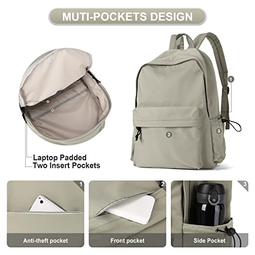 Purple School Backpack for Girls Water Resistant High School Book Bag Simple Backpack for Teens Boys Girls, Lightweight Middle Back Pack Daypack - color: Green