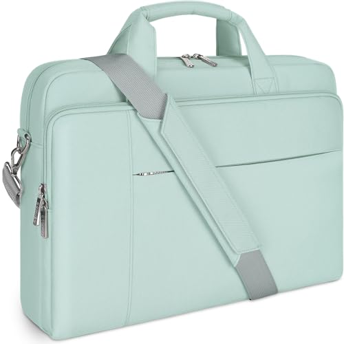 DOMISO 17.3 inch Laptop Messenger Bag Tote Bag for Women for Men,Business Travel Work Computer Bag Chromebook Case Briefcase,Compatible with 17 inch HP Dell Lenovo ASUS,Mint Green - color: Mint Green, size: 17-17.3 inch