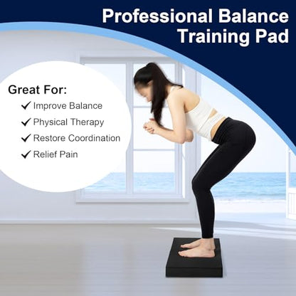 StrongTek Professional Foam Exercise Balance Pad - 15.8" x 13" x 2", High-Density TPE Foam Knee Pad, Non-Slip & Water-Resistant, for Balance Training, Physical Therapy, Yoga, and More - color: Grey-Set of 2
