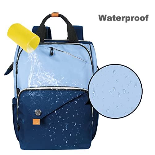 Hap Tim Laptop Backpack 15.6/14/13.3 Inch Laptop Bag Travel Backpack for Women/Men Waterproof School Computer Bag Large Capacity Bookbag for College/Travel/Business (7651EU), Blue - color: Blue