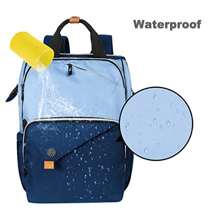 Hap Tim Laptop Backpack 15.6/14/13.3 Inch Laptop Bag Travel Backpack for Women/Men Waterproof School Computer Bag Large Capacity Bookbag for College/Travel/Business (7651EU), Blue - color: Blue