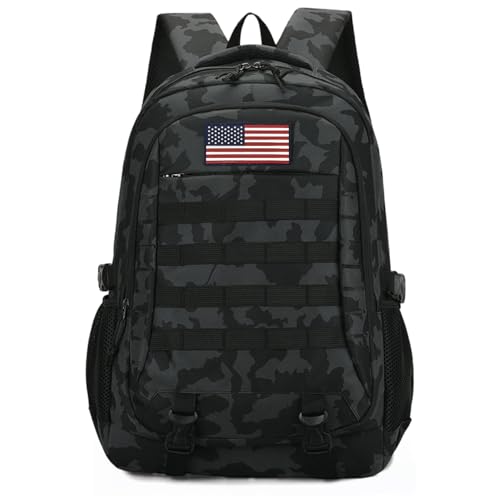 19'' Camo Backpack for Boys - Waterproof Tactical Bookbag for 15.6" Laptop Sleeve & MOLLE System for School Camping Travel - color: Camo Backpack Single Pack 4