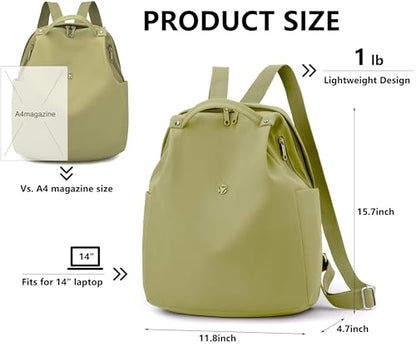 Mini Nylon Women Backpacks,Small Ladies backpacks Casual Lightweight Shopping Travel Daypack (Light Green) - color: Light Green